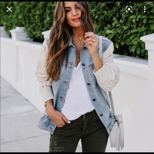 NWOT Vici Knit Sweater Jean Jacket